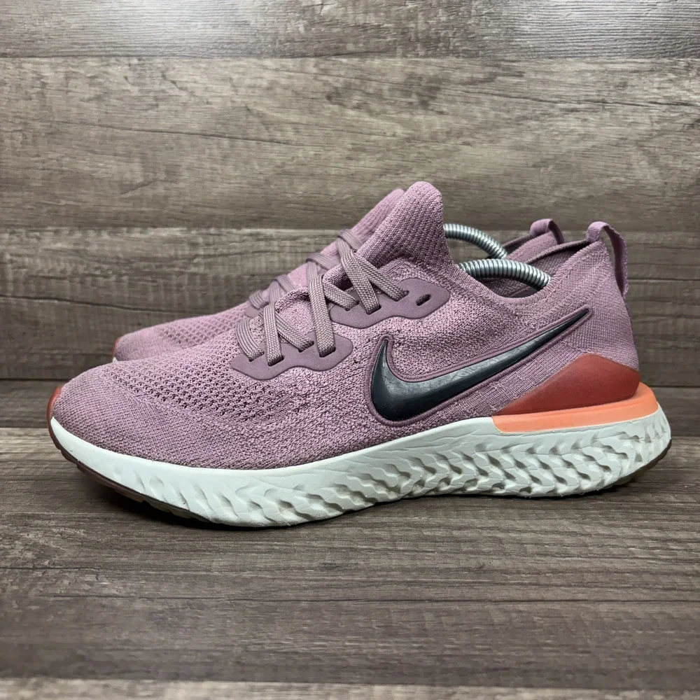 Nike Epic React Flyknit 2 Pink Purple Womens Size 9.5 BQ8927-500 Running Shoes